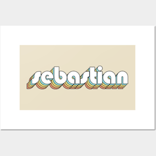 Sebastian - Retro Rainbow Typography Faded Style Posters and Art